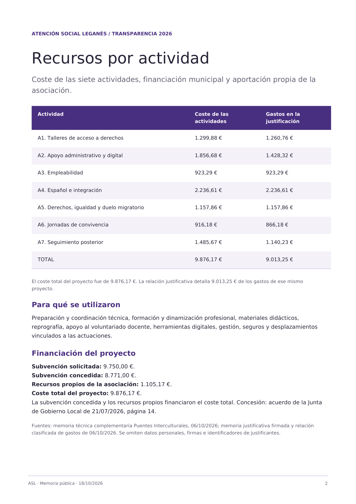 Página 2 de 2 de Puentes Interculturales 2026. Texto disponible al final.